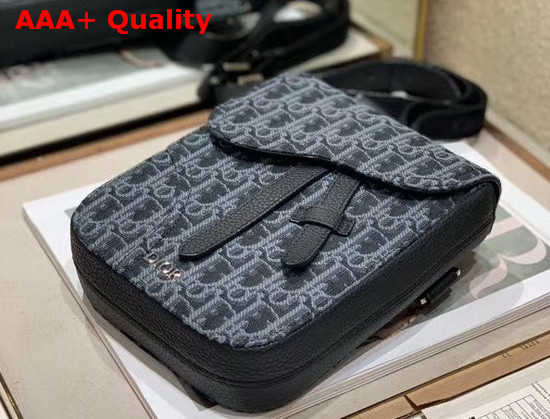 Dior Saddle Pouch Black Dior Oblique Jacquard Replica