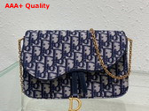 Dior Saddle Pouch Blue Dior Oblique Jacquard Replica