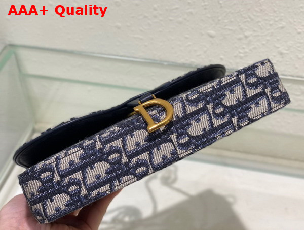 Dior Saddle Pouch Blue Dior Oblique Jacquard Replica