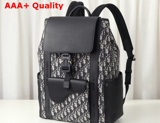 Dior Saddle Sackpack Beige and Black Dior Oblique Jacquard and Black Grained Calfskin Replica