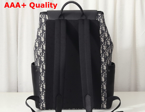 Dior Saddle Sackpack Beige and Black Dior Oblique Jacquard and Black Grained Calfskin Replica