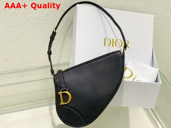 Dior Saddle Shoulder Pouch Black Goatskin Replica