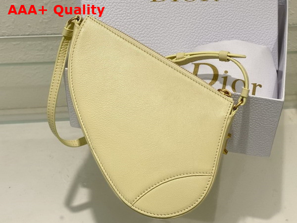 Dior Saddle Shoulder Pouch Pastel Yellow Goatskin Replica