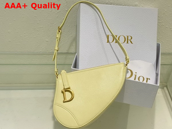 Dior Saddle Shoulder Pouch Pastel Yellow Goatskin Replica