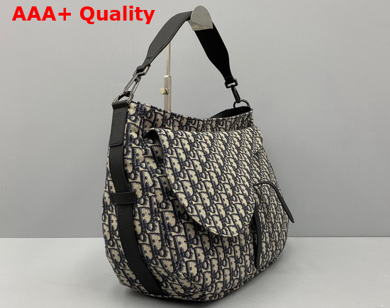 Dior Saddle Soft Bag Beige and Black Dior Oblique Jacquard Replica
