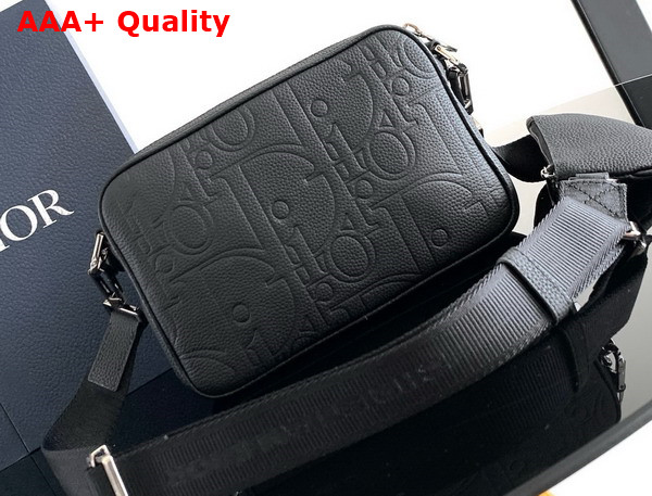 Dior Saddle Triple Pouch in Black Dior Gravity Leather and Black Grained Calfskin Replica