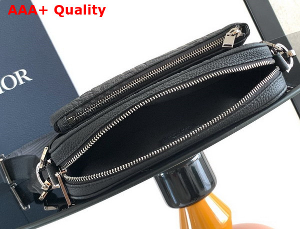 Dior Saddle Triple Pouch in Black Dior Gravity Leather and Black Grained Calfskin Replica