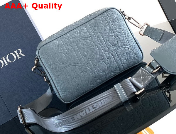 Dior Saddle Triple Pouch in Deep Gray Dior Gravity Leather and Deep Gray Grained Calfskin Replica