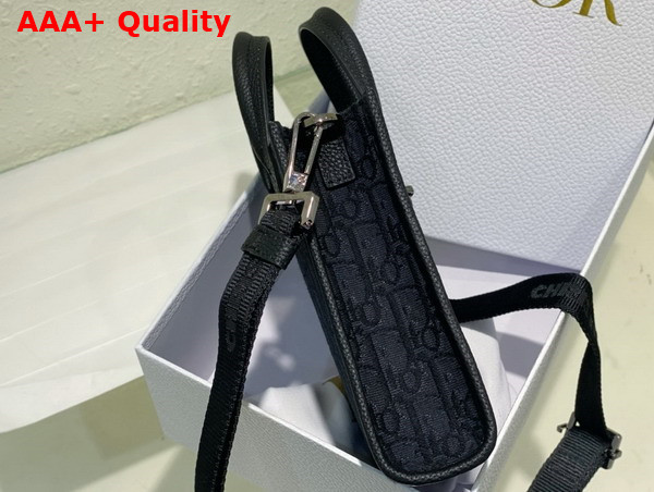 Dior Safari North South Mini Tote Bag Black Dior Oblique Jacquard and Grained Calfskin Replica