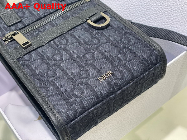 Dior Safari North South Mini Tote Bag Black Dior Oblique Jacquard and Grained Calfskin Replica