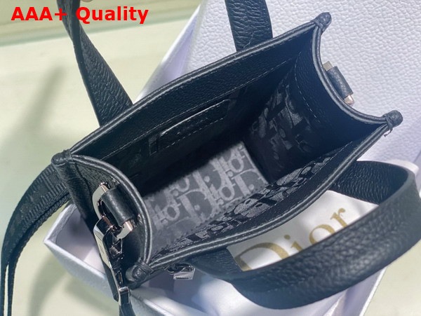 Dior Safari North South Mini Tote Bag Black Grained Calfskin Replica