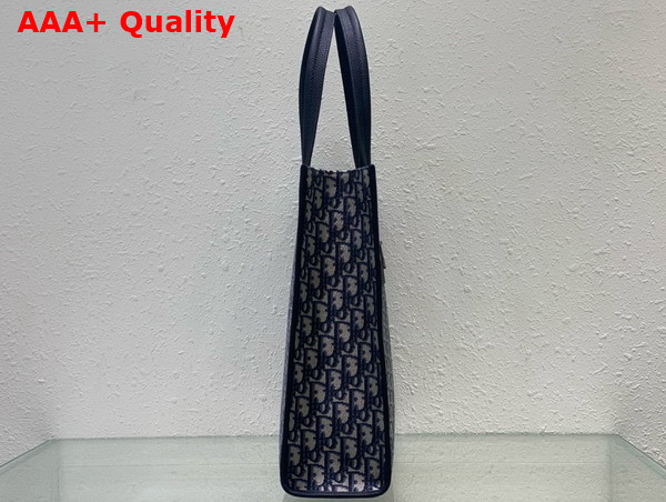 Dior Safari Tote Bag Beige and Black Dior Oblique Jacquard and Grained Calfskin Replica