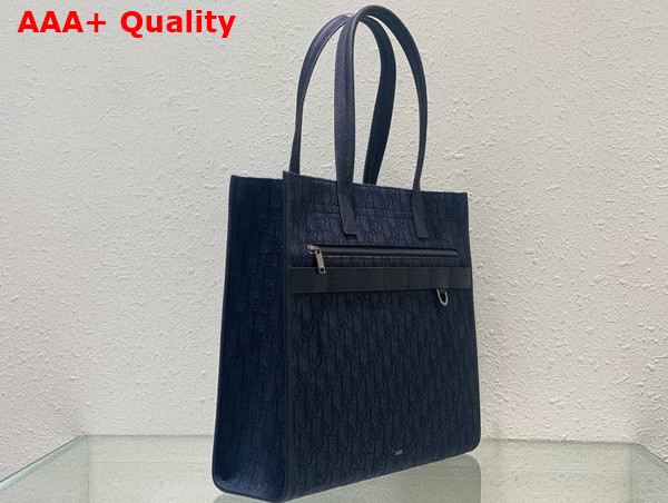 Dior Safari Tote Bag Black Dior Oblique Jacquard and Grained Calfskin Replica