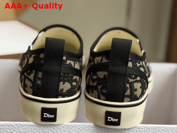 Dior Saltwind Slip On Sneaker in Beige and Blue Dior Oblique Jacquard Replica