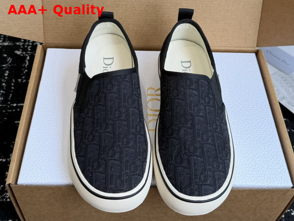 Dior Saltwind Slip On Sneaker in Black Dior Oblique Jacquard Replica