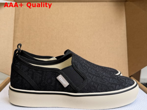 Dior Saltwind Slip On Sneaker in Black Dior Oblique Jacquard Replica