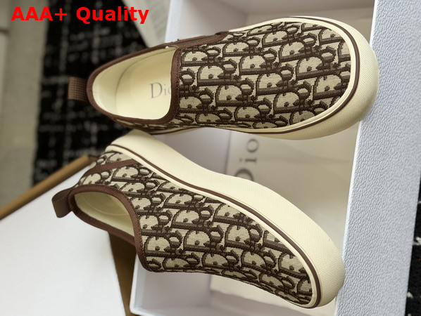 Dior Saltwind Slip On Sneaker in Brown Dior Oblique Jacquard Replica