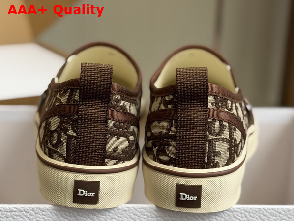 Dior Saltwind Slip On Sneaker in Brown Dior Oblique Jacquard Replica