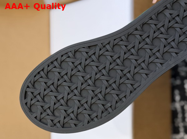 Dior Saltwind Sneaker in Black Cotton Embroidered with Green Dior Clover Motif Replica