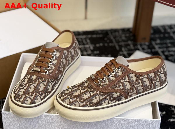 Dior Saltwind Sneaker in Brown Dior Oblique Jacquard Replica