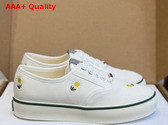 Dior Saltwind Sneaker in White Cotton Embroidered with Sunflower Motif Replica