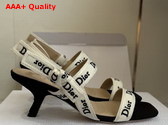 Dior Sandal with Jadior Straps Black Embroidered Cotton Replica