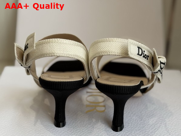 Dior Sandal with Jadior Straps Black Embroidered Cotton Replica