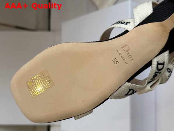 Dior Sandal with Jadior Straps Black Embroidered Cotton Replica