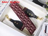 Dior Shoulder Strap Burgundy Dior Oblique Jacquard Velvet Replica