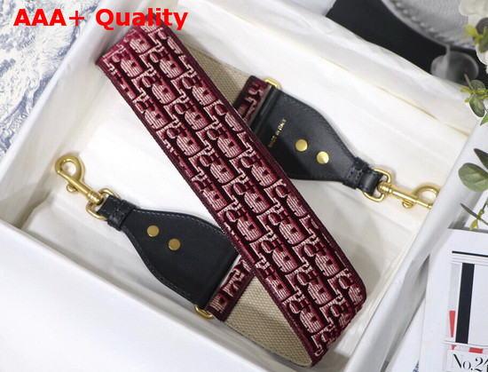 Dior Shoulder Strap Burgundy Dior Oblique Jacquard Velvet Replica