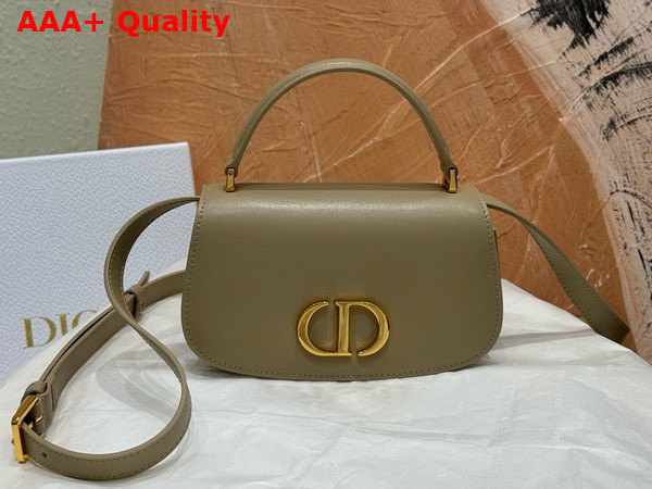 Dior Small 30 Montaigne Avenue Top Handle Bag Powder Beige Ribbed Calfskin Replica