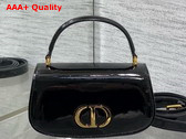 Dior Small 30 Montaigne Avenue Top Handle Bag in Black Patent Calfskin Replica