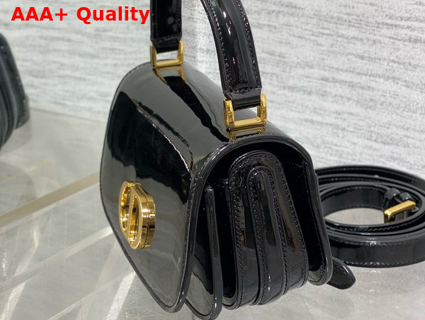 Dior Small 30 Montaigne Avenue Top Handle Bag in Black Patent Calfskin Replica