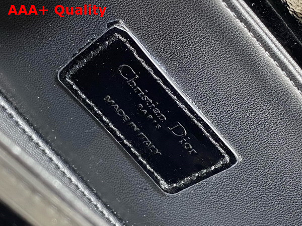 Dior Small 30 Montaigne Avenue Top Handle Bag in Black Patent Calfskin Replica