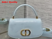 Dior Small 30 Montaigne Avenue Top Handle Bag in Pale Blue Patent Calfskin Replica