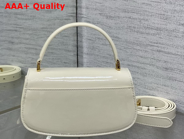 Dior Small 30 Montaigne Avenue Top Handle Bag in White Patent Calfskin Replica