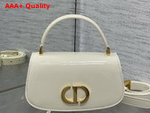 Dior Small 30 Montaigne Avenue Top Handle Bag in White Patent Calfskin Replica