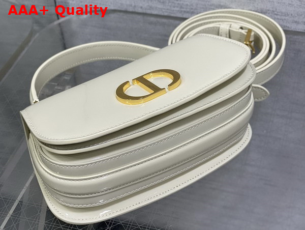 Dior Small 30 Montaigne Avenue Top Handle Bag in White Patent Calfskin Replica