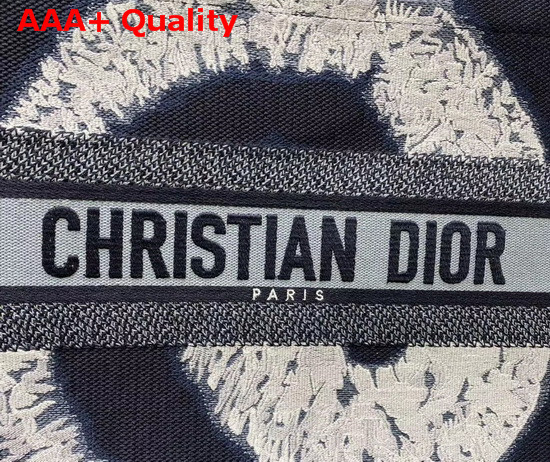 Dior Small Book Tote Blue Multicolor Tie and Dior Embroidery Replica