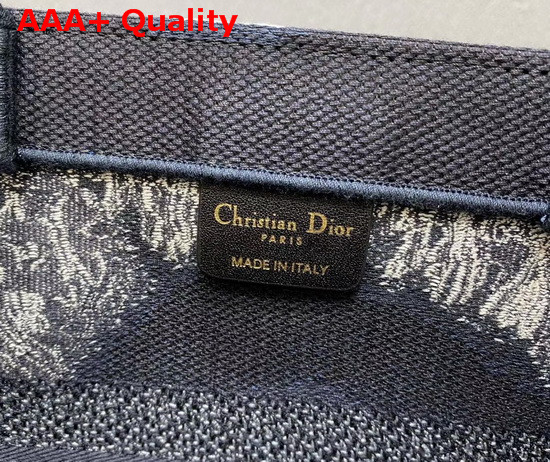 Dior Small Book Tote Blue Multicolor Tie and Dior Embroidery Replica