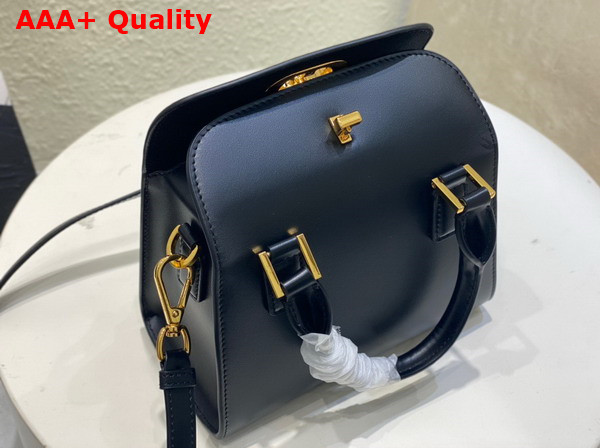 Dior Small Boston Bag in Black Box Calfskin Replica