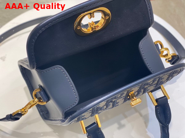 Dior Small Boston Bag in Blue Dior Oblique Jacquard Canvas Replica