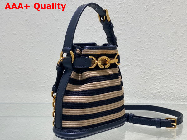 Dior Small Cest Dior Bag Natural and Denim Blue Mariniere Raffia Replica