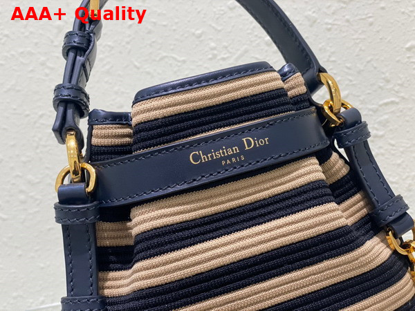 Dior Small Cest Dior Bag Natural and Denim Blue Mariniere Raffia Replica