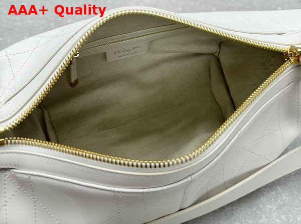 Dior Small D Journey Bag in Vintage Smooth Calfskin Latte Flat Macrocannage Replica