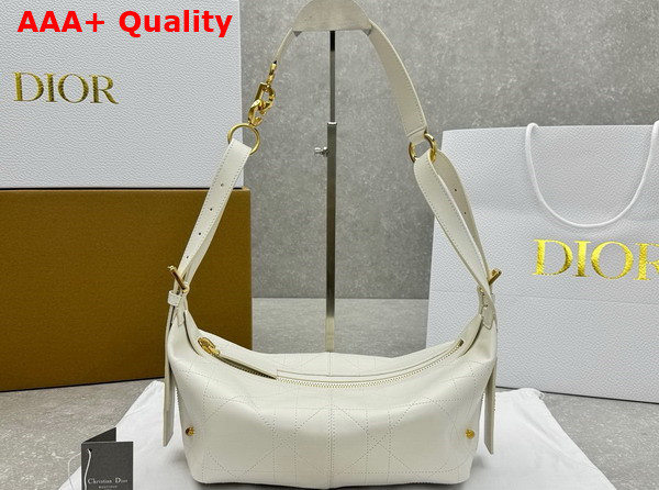 Dior Small D Journey Bag in Vintage Smooth Calfskin Latte Flat Macrocannage Replica