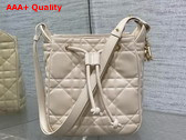 Dior Small D Motion Bag in Powder Beige Cannage Lambskin Replica