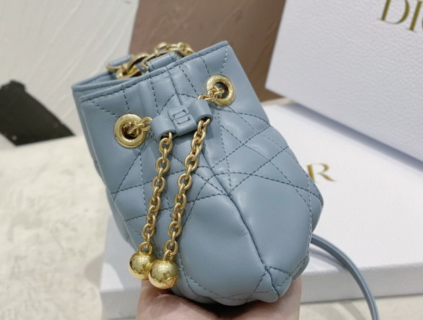 Dior Small Dior Ammi Bag Light Blue Supple Macrocannage Lambskin Replica