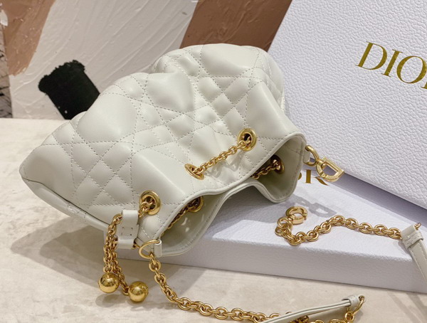 Dior Small Dior Ammi Bag White Supple Macrocannage Lambskin Replica