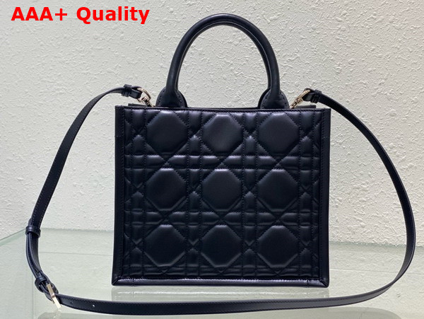 Dior Small Dior Book Tote Black Macrocannage Calfskin Replica